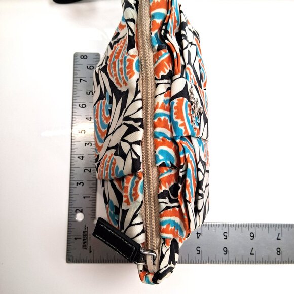 Vintage Prada Mini Wristlet Handbag Clutch White, Orange, Blue, Tropical Floral - Picture 13 of 14